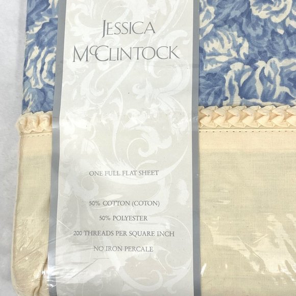 Jessica McClintock Full Flat Sheet - Jonete Pattern - 81" x 96" - New/Sealed - Picture 3 of 8
